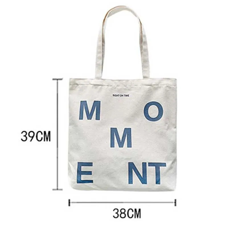Canvas Hand Bag For Women Shopping Letter Pattern Female Shoulder
