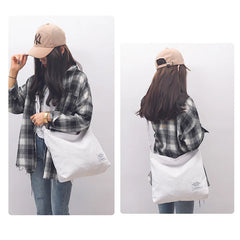 Large Capacity Canvas Shopping Bag Retro Ladies Messenger Bag