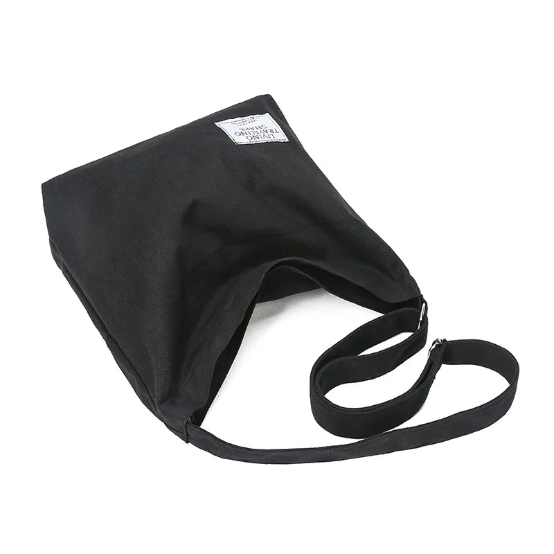 Large Capacity Canvas Shopping Bag Retro Ladies Messenger Bag