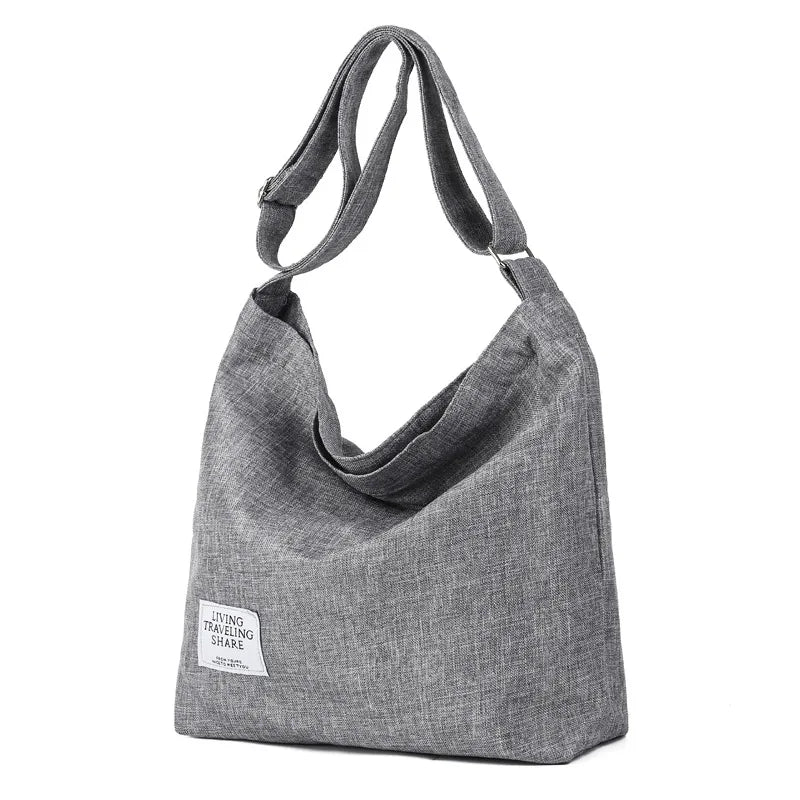 Large Capacity Canvas Shopping Bag Retro Ladies Messenger Bag