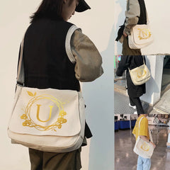 Canvas Shoulder Bag for Women Harajuku Crossbody Bag Student Money Bag