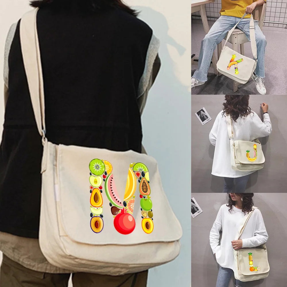 Large Capacity Canvas Shoulder Bag Japanese Harajuku Diagonal Student Crossbody