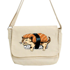 Japan Cat Printed Canvas Shoulder Bag for Women