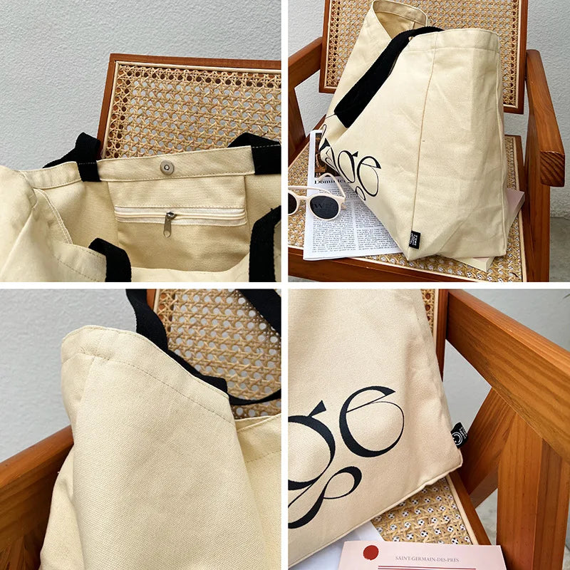 Canvas Student All Season Handbag Tote Portable