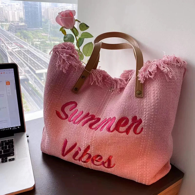 Large Capacity Canvas Tote Bag Women's Shoulder Armpit Bag