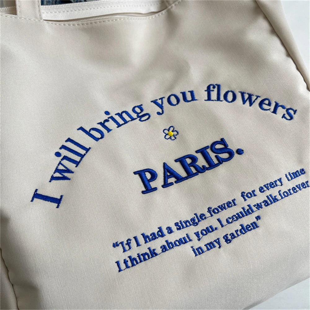 Canvas Tote Shoulder Bag Large Capacity Fabric Reusable Shopping Women Beach