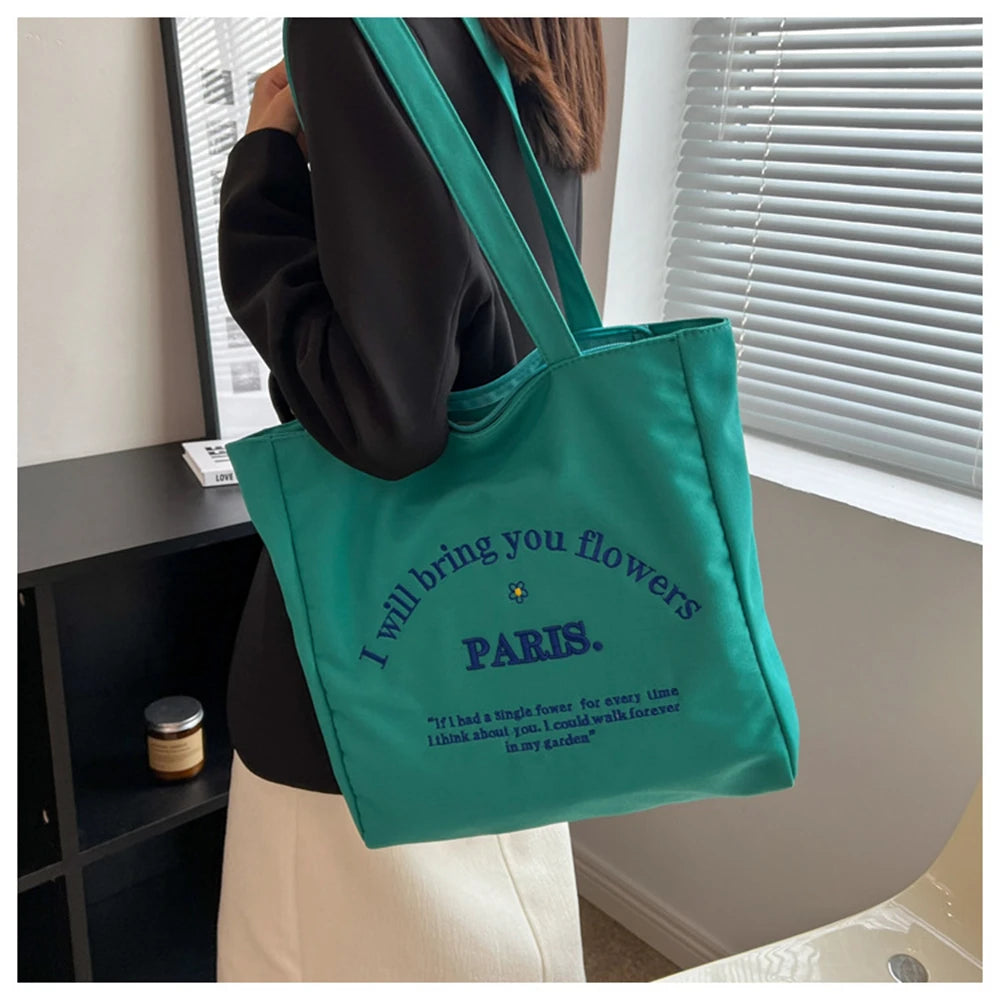 Canvas Tote Shoulder Bag Large Capacity Fabric Reusable Shopping Women Beach