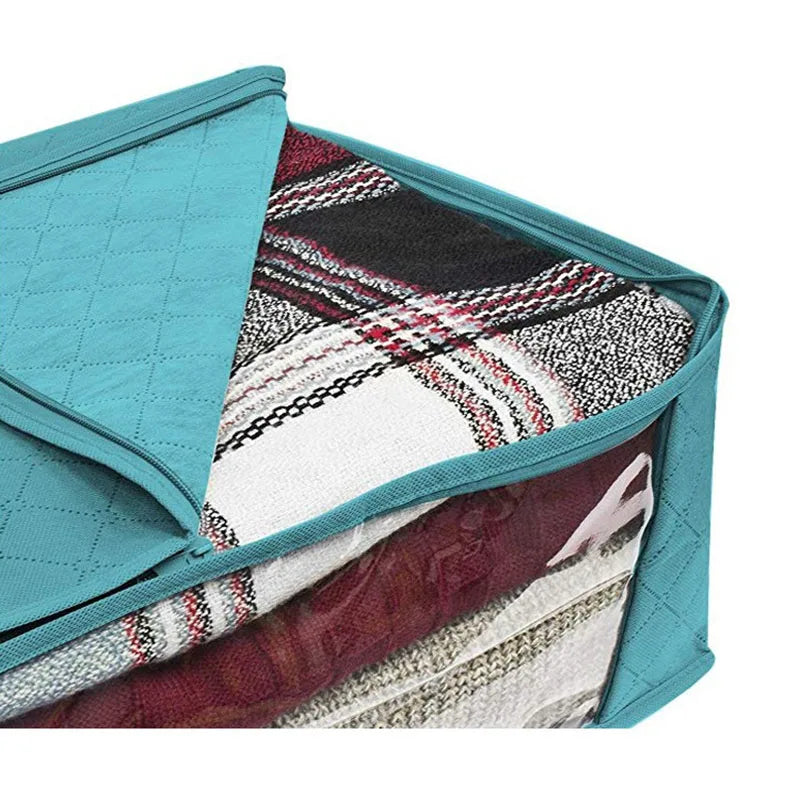 Large Capacity Clothes Storage Box Non Woven Fabric Quilts Clothes Organ