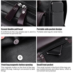 Large Capacity College PU Leather Men Backpack Business Travel Shopping
