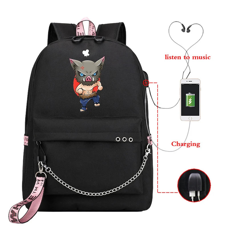 Large Capacity Demon Slayer Anime Men's Fishing Backpack