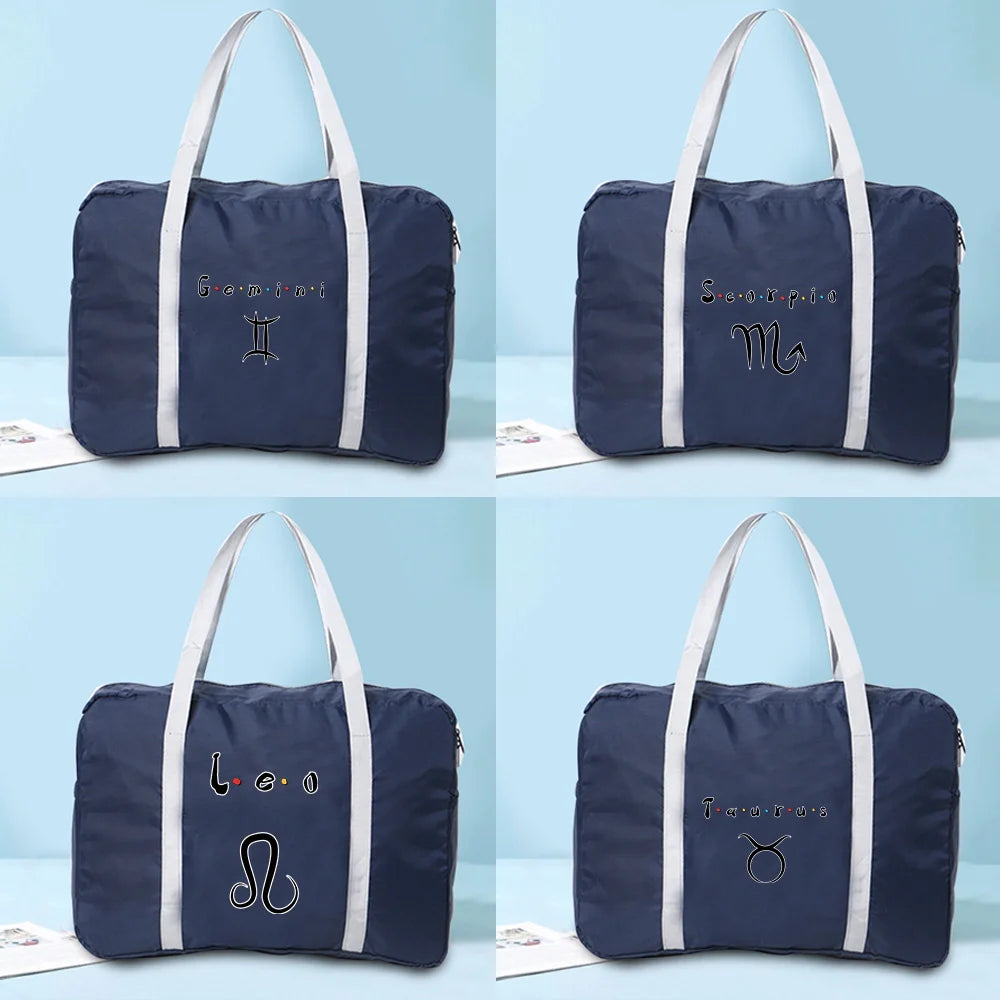 Large Capacity Duffle Bag Foldable Constellation Print Women Handbags Men Travel