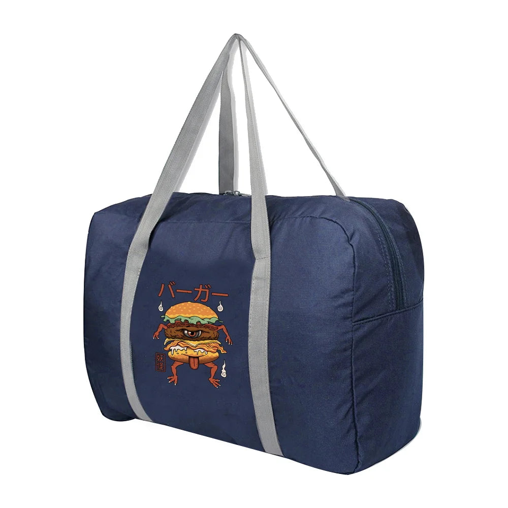 Large Capacity Duffle Bag Monster Print Travel Tote Bag