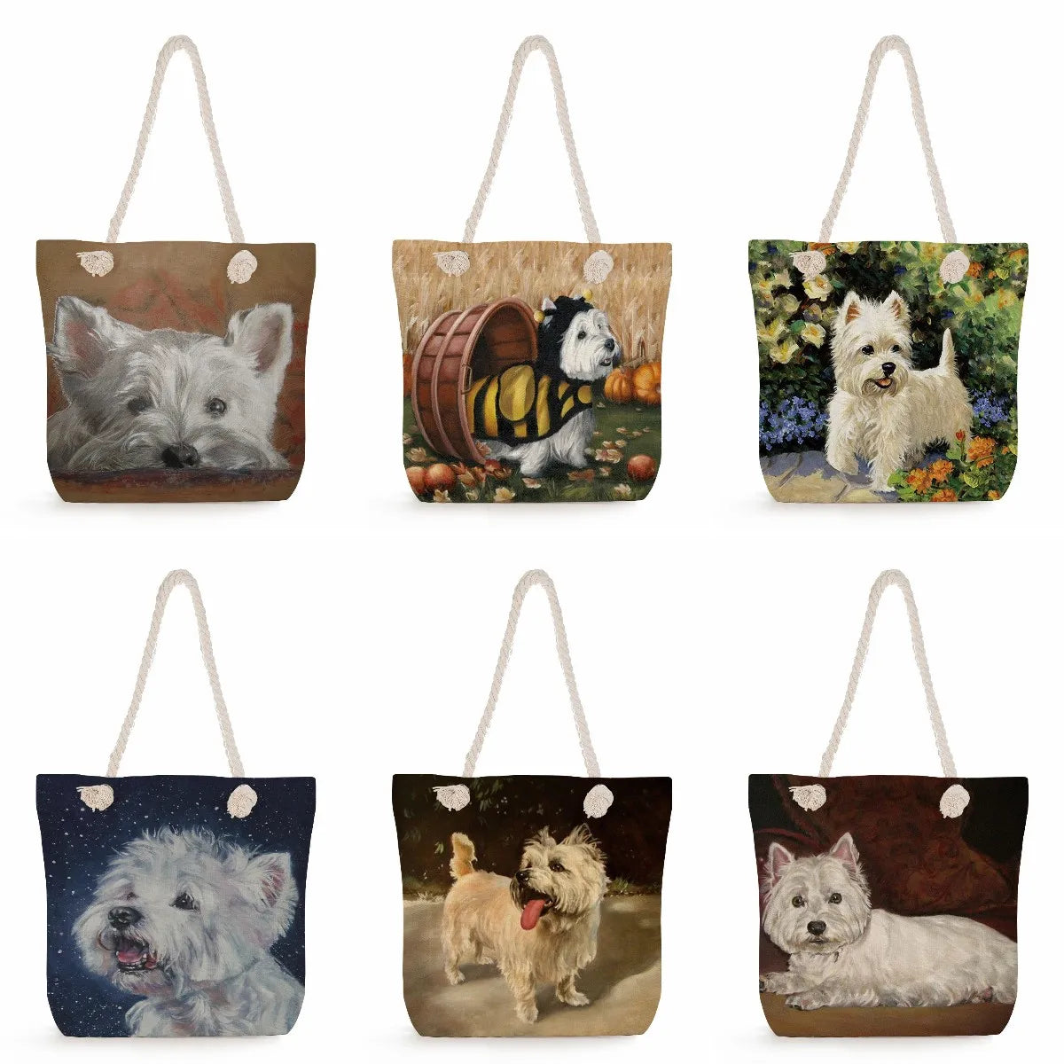 Eco Thick Rope Tote Bag Westie Dog