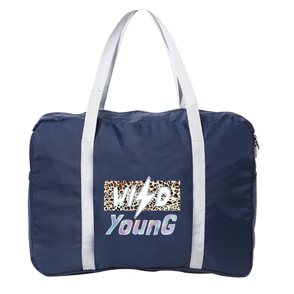 Large Capacity Travel Bag Wild Pattern Foldable Duffle Bag