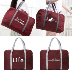 Large Capacity Foldable Food Series Printed Travel Bag Clothes Organizers Bag