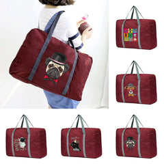 Large Capacity Foldable Travel Bag Clothes Organizers Unisex Dog Pattern