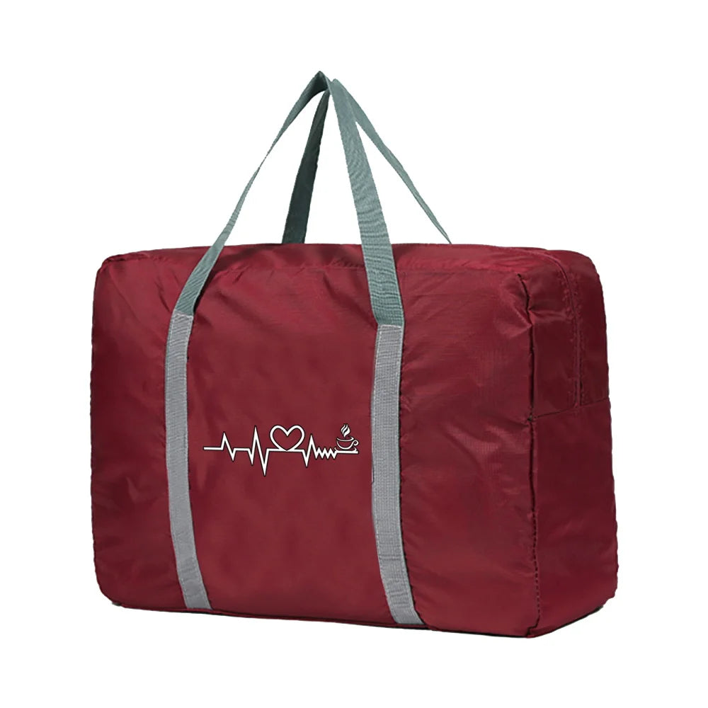 Food Pattern Duffle Bag Large Capacity Foldable Travel Clothes Organizers