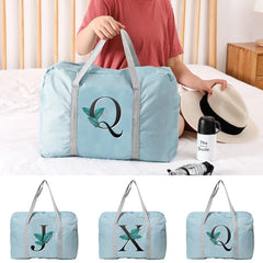 Foldable Travel Bag Leaf Print Luggage Tote Handbag Gym Yoga Duffle Bag