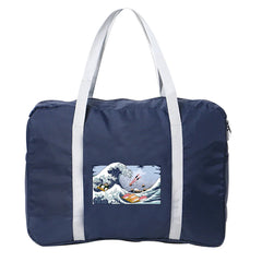 Large Capacity Folding Bag Travel Bag Tote Carry on Luggage Wave Print