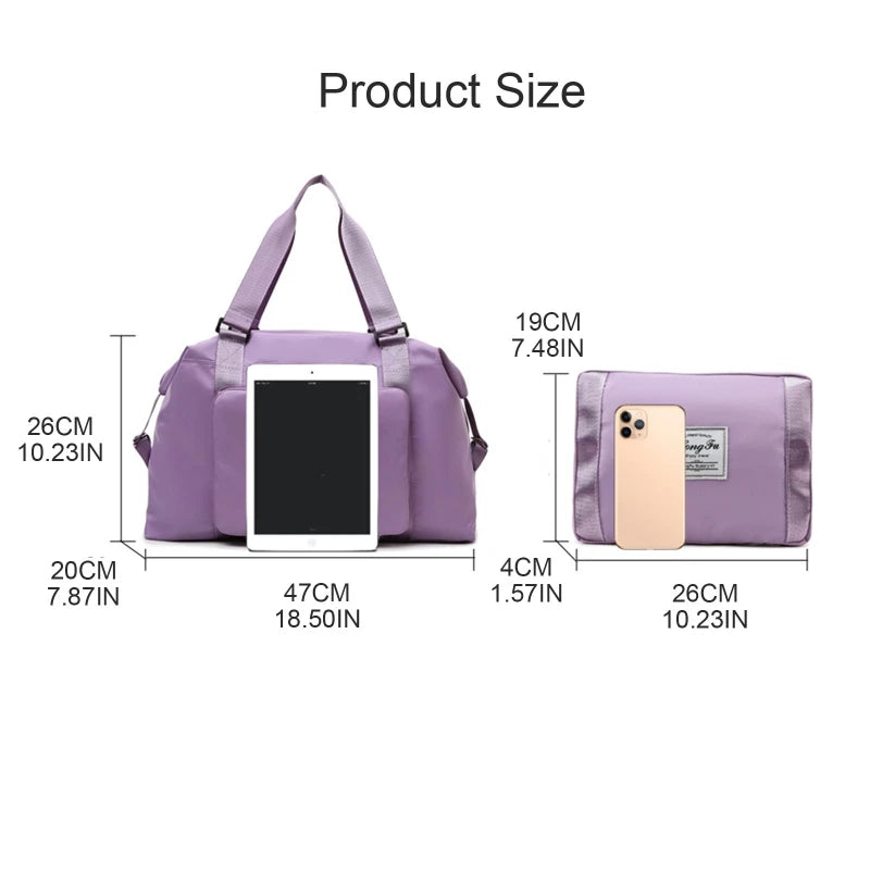 Large Capacity Foldable Duffel Bag Dry Wet Separation