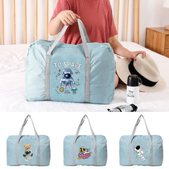 Astronaut Print Travel Bag, Foldable Duffle Handbag