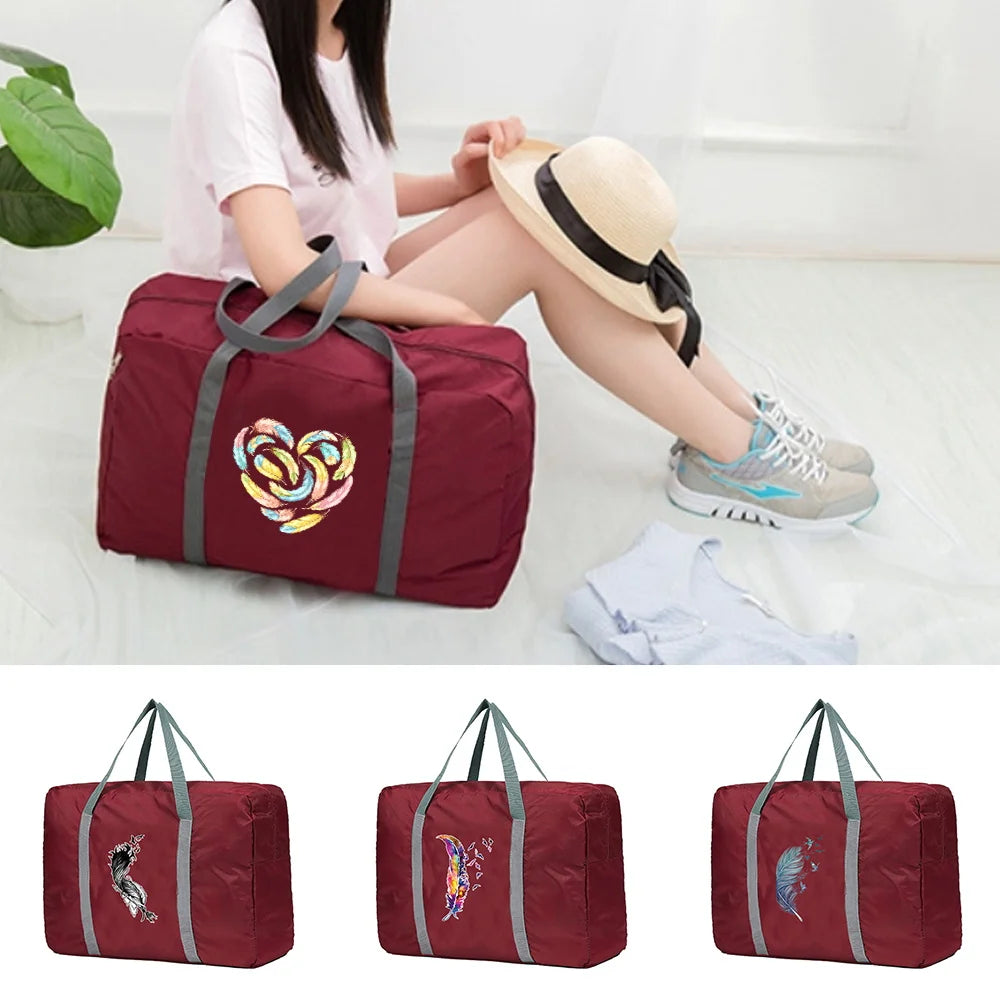 Large Capacity Folding Travel Bags Luggage Tote Handbag Duffle Handbag