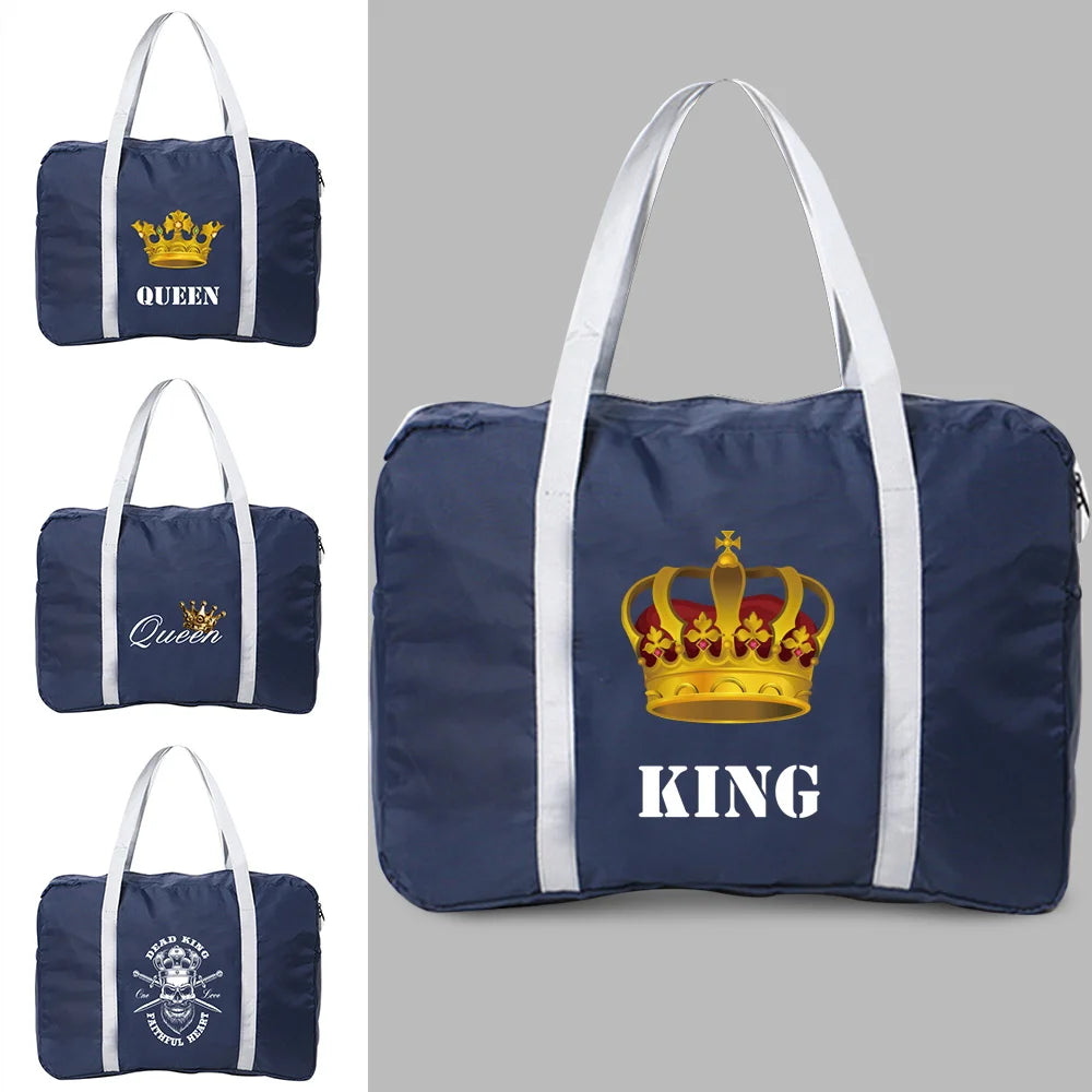 Queen Print Tote Handbag Travel Duffle Bags Large Capacity Foldable Travel Bags