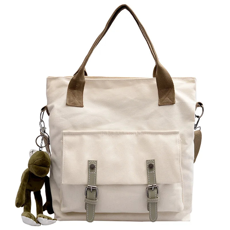 Large Capacity Women's Canvas Shoulder Bag Lightweight Messenger Bag