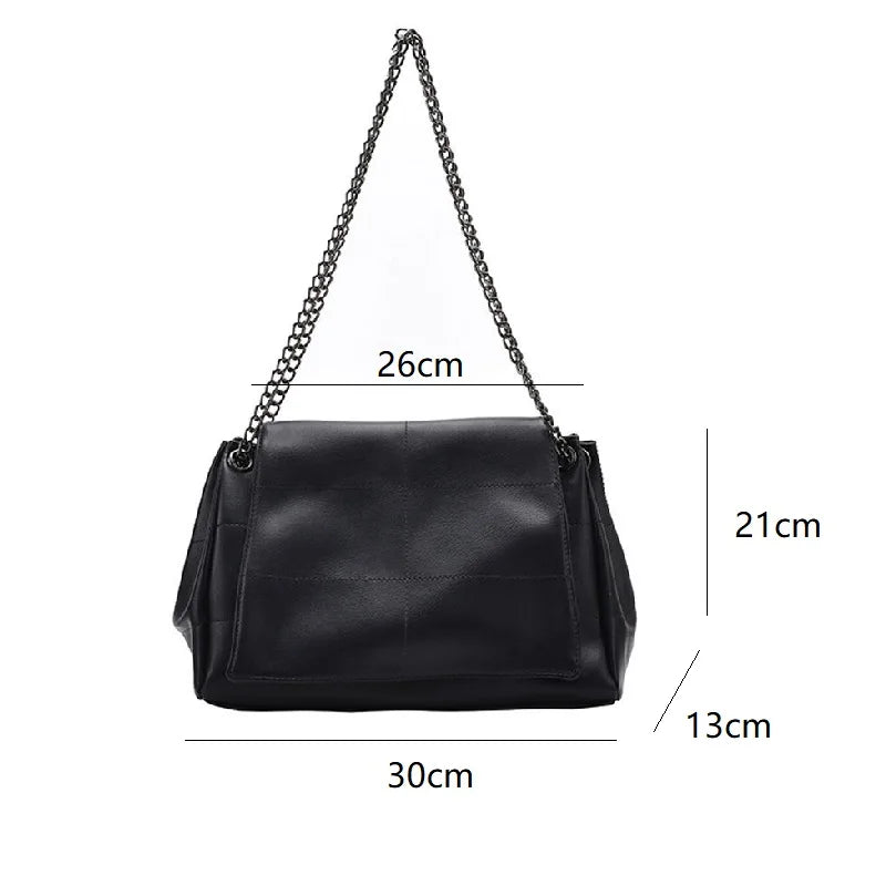 Large Capacity Soft Leather Crossbody Bag Beige Messenger Bag