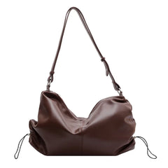 Large Capacity PU Leather Shoulder Bag French Messenger Tote Bag