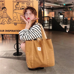 Canvas Shoulder Bag Large Capacity Retro Tote Bag