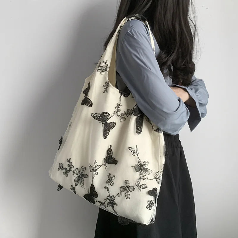 Large Capacity Women Shoulder Bag Solid Canvas Messenger Bag Girls Tote Bag