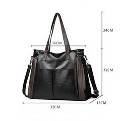 Large Capacity Soft Leather Bucket Bag Crossbody Tote Satchel Handbag