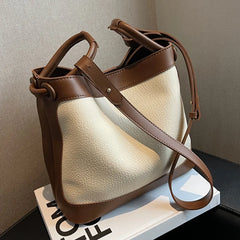 High Capacity Bucket Bag PU Leather Shoulder Bags
