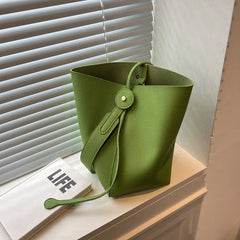 High Leather Shopping Bucket Bag For Women Handbags