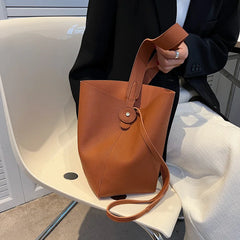 High Leather Shopping Bucket Bag For Women Handbags