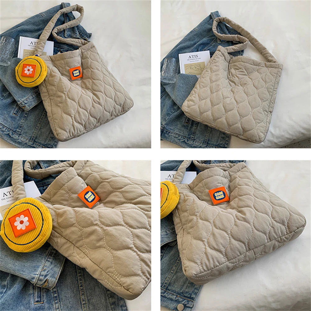 Nylon Ladies Shoulder Bag Spring Women Messenger Bags Plaid