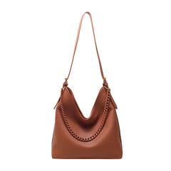 Large Capacity High Shoulder Bags Thick Chain Handbags PU Leather