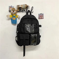 Large Capacity Girl Backpack High School Student Schoolbag Preppy Style Travel B
