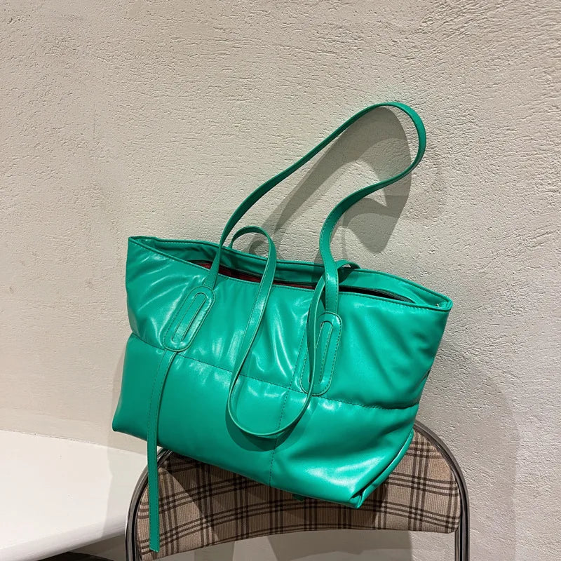 Large Capacity Women's Shoulder Bag All-match Texture Underarm Tote Bag