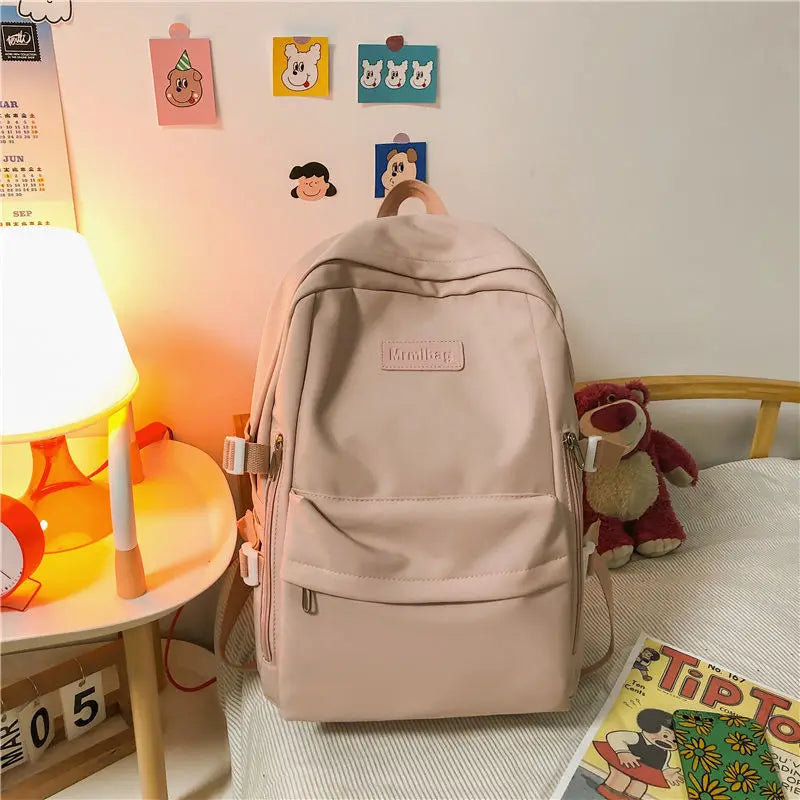 Large Capacity Ladies Backpack Forest College School Backpack Retro 15-inch