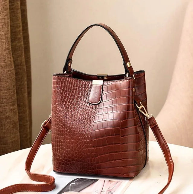 Large Capacity Women's Leather Handbag Crossbody Bag