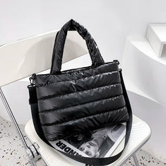 Large Capacity Women's Down Shoulder Bag Space Cotton Handbag