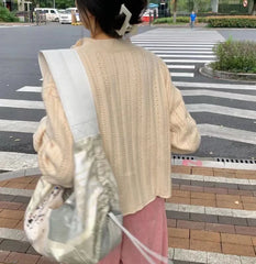 Large Capacity Ladies Drawstring Underarm Bags Women Canvas Shoulder Bag