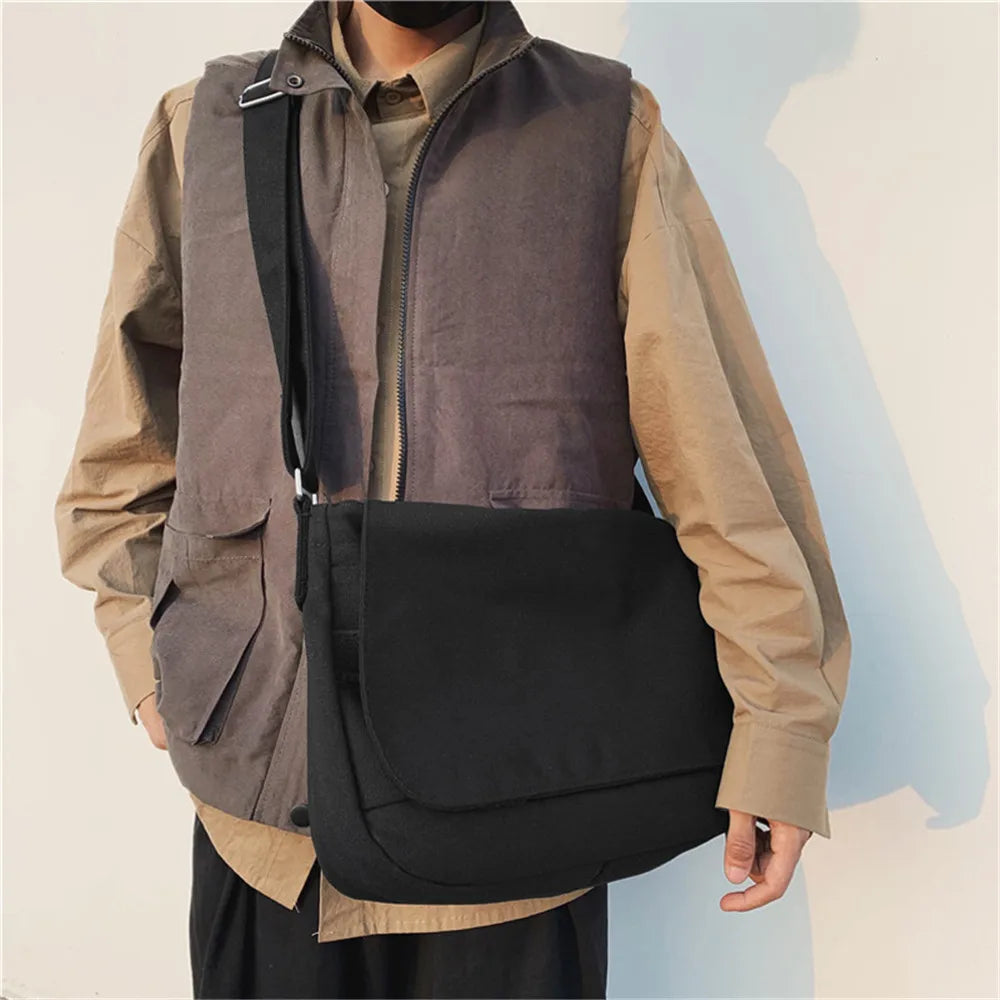 Large Capacity Canvas Shoulder Bag Women Student School Bags