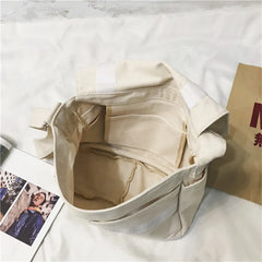 Large Capacity Canvas Shoulder Bag Women Student School Bags