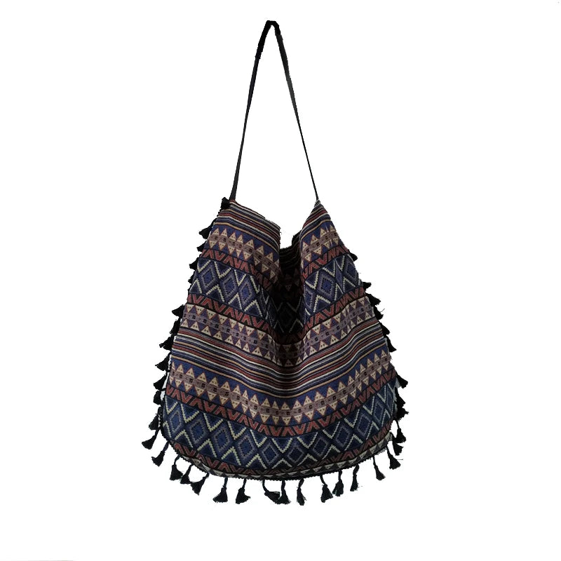 Boho Fringe Bag Ethnic Shoulder Underarm Purse Handbag