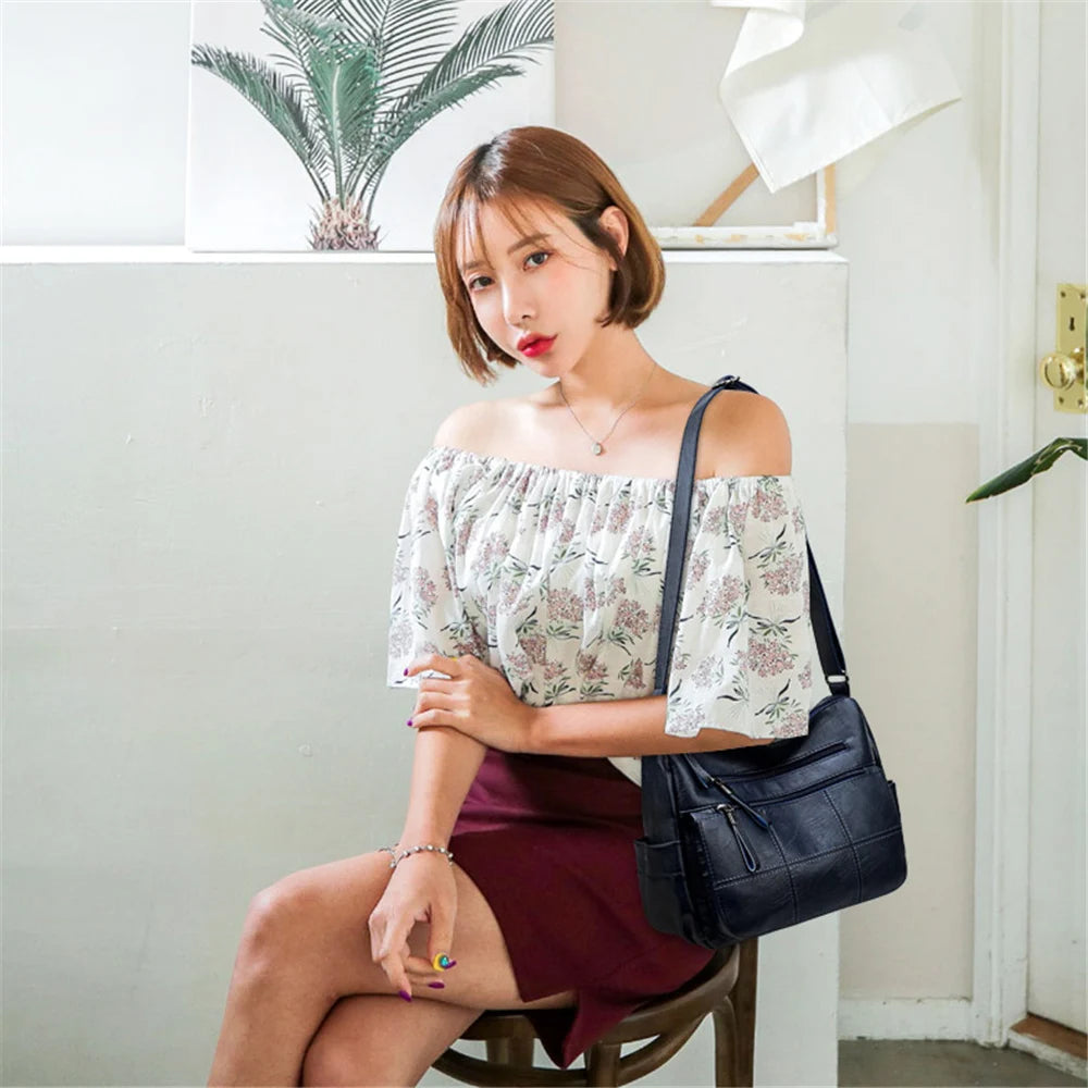 Women's Large Capacity Leather Crossbody Bag
