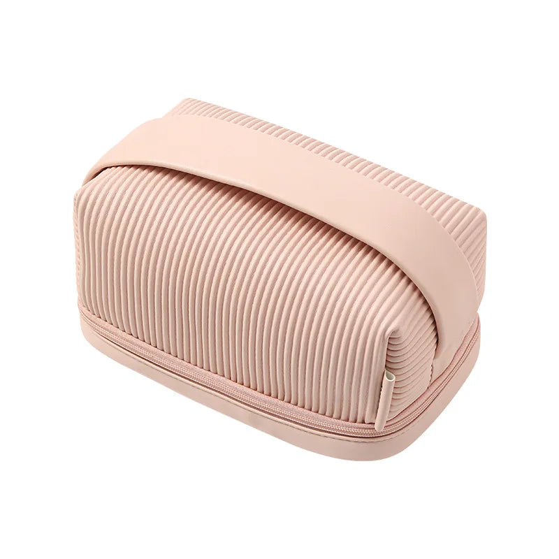 Large-Capacity Leather Makeup Bag Women Multifunction Toiletries Organizer
