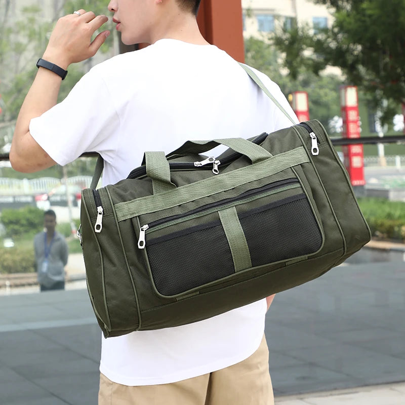 Large Capacity Men Travel Bag Multifunctional Weekend Overnight Duffle Bag